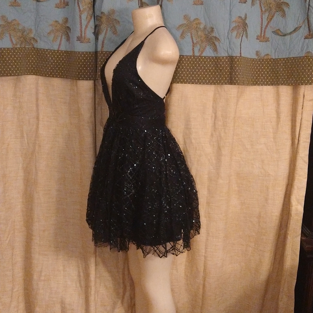 **Plunge V line Sexy Black Luxxel Dress Size Small**
